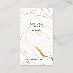 White and Guld Marble Mönster Designer Visitkort