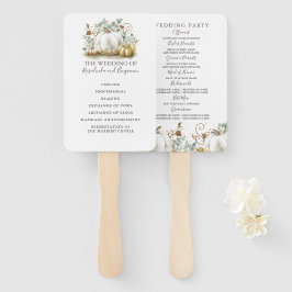 White and Guld Pumpkins Fall Wedding Program