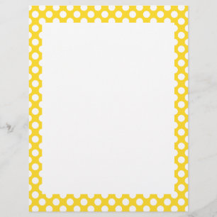 White and Gult Polka Dot