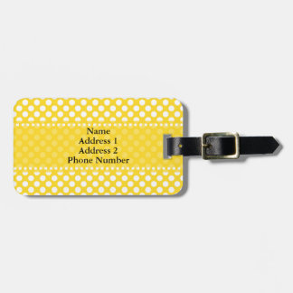 White and Gult Polka Dot Bagagebricka