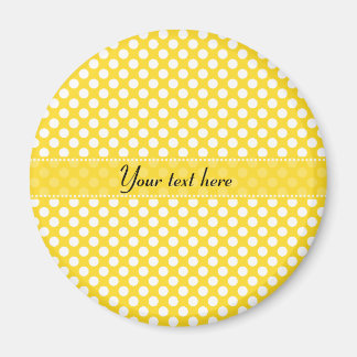 White and Gult Polka Dot Magnet