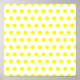 White and Gult Polka Dot Poster