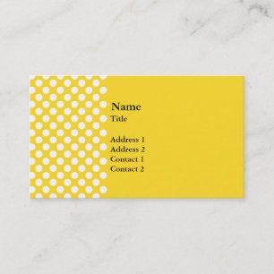 White and Gult Polka Dot Visitkort
