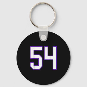 White and Lila Number 54 Jersey Player Uniform # Nyckelring