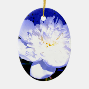 White and lila Peony Julgransprydnad Keramik