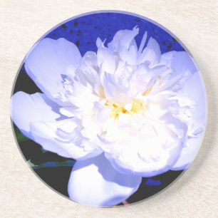 White and lila Peony Underlägg Sandsten