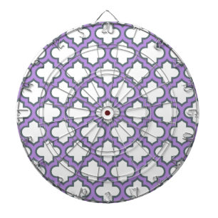White and Lila Trellis, Lattice, Quatrefoil Darttavla