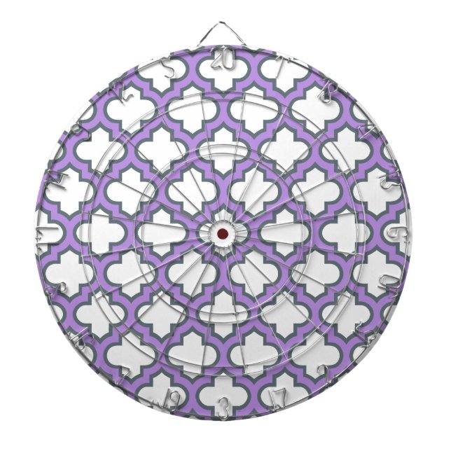 White and Lila Trellis, Lattice, Quatrefoil Darttavla (Framsidan)