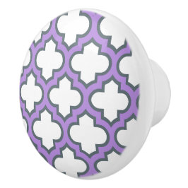 White and Lila Trellis, Lattice, Quatrefoil Knopp