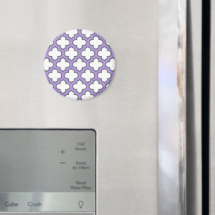 White and Lila Trellis, Lattice, Quatrefoil Magnet