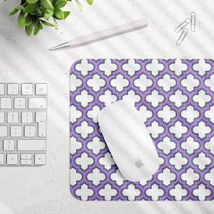 White and Lila Trellis, Lattice, Quatrefoil Musmatta