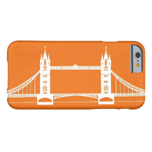 White and Orange London Bridge Silhouette Barely There iPhone 6 Skal