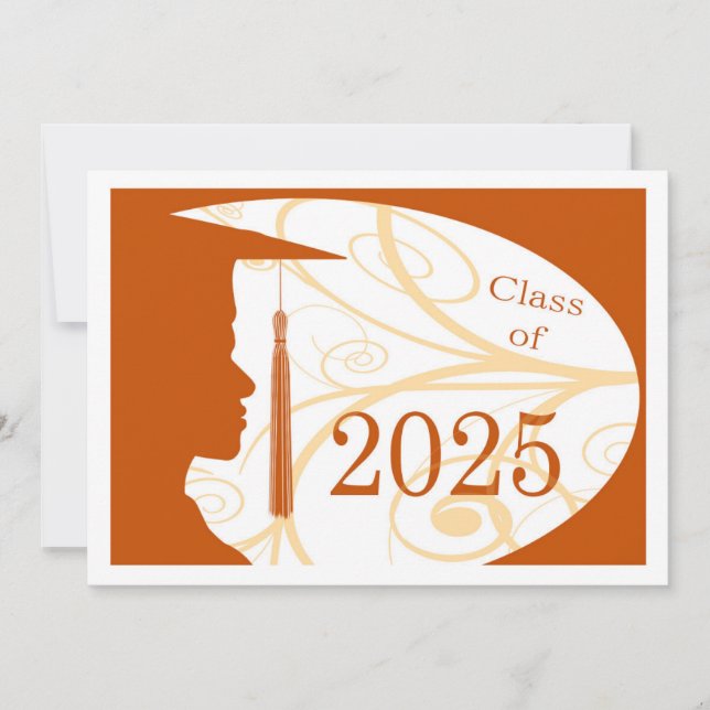 White and Orange Man Silhouette 2025 Card Inbjudningar (Framsida)