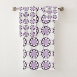 White and purple geometric mandala pattern Towel