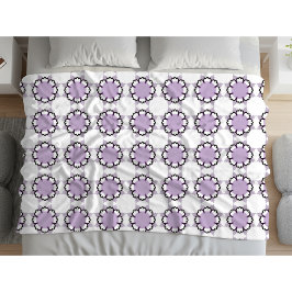 White and purple geometric mandala pattern Towel Fleecefilt