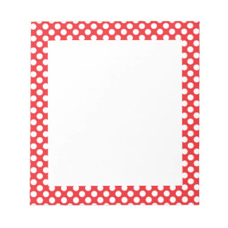 White and Red Polka Dot Anteckningsblock