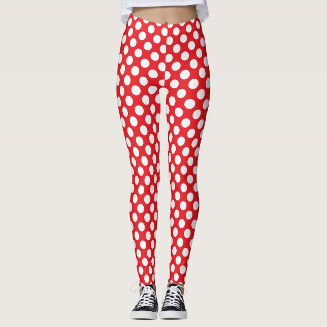 White and Red Polka Dot Leggings (Framsida)
