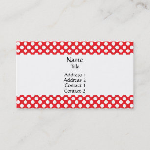 White and Red Polka Dot Visitkort