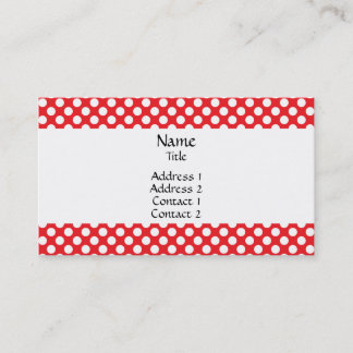 White and Red Polka Dot Visitkort