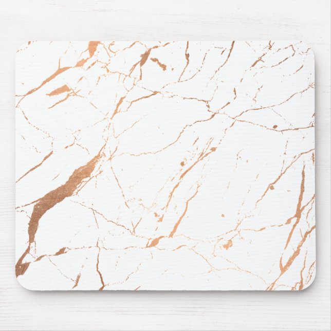 White and Ro Guld Marble Designer Musmatta (Framsidan)