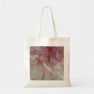 White and Rosa Carnation Tote Bag Tygkasse