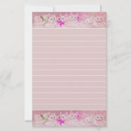 White and Rosa Kittens Personal Brevpapper