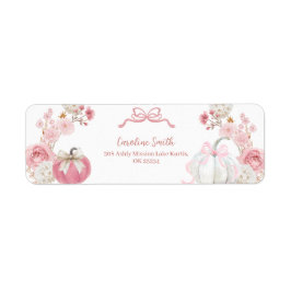 White and Rosa Little Pumpkin Address Label Returadress Etikett