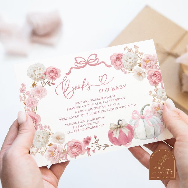 White and Rosa Little Pumpkin Bokar för Baby Tilläggskort (Skapare uppladdad)