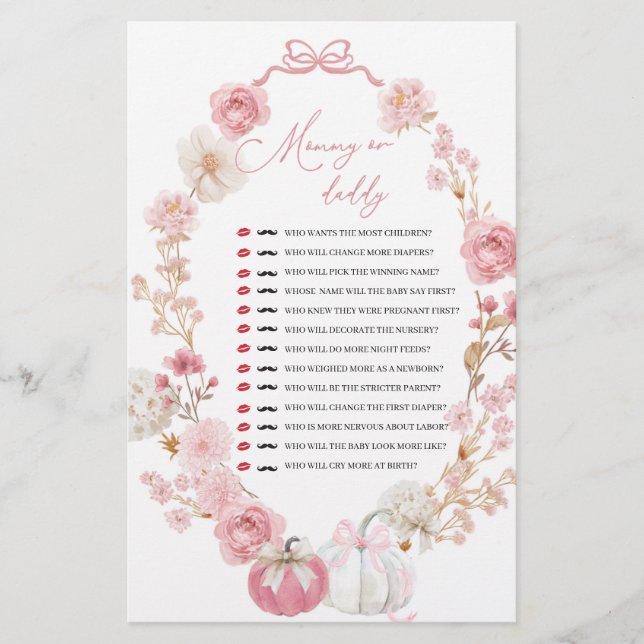 White and Rosa Little Pumpkin Mamma eller pappa (Framsida)