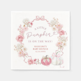White and Rosa Little Pumpkin Papper Napkins Pappersservett