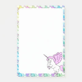 White and Rosa Unicorn Post-it Block