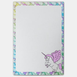 White and Rosa Unicorn Post-it Block