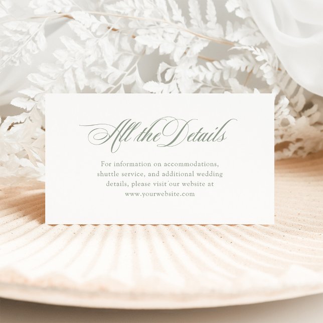 White and Sage Italy Elegance | Information om brö Tilläggskort (Skapare uppladdad)
