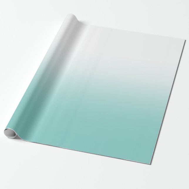 White and Teal Ombre Presentpapper (Utrullad)