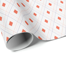 White and Terracotta Argyle Gift Wrap