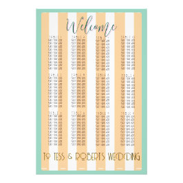White and Yellow Stripes & Purple Trim Fototryck