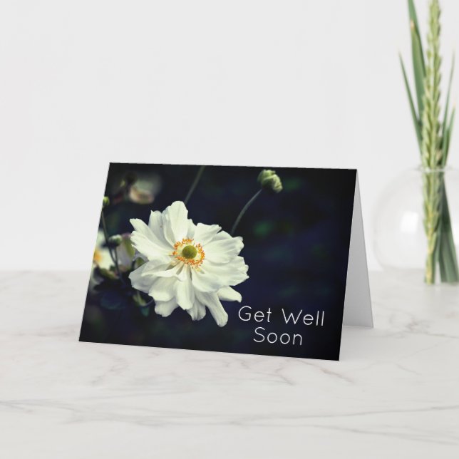 White Anemone Garden Flowers kommer snart Kort (Framsida)