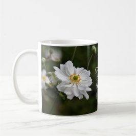 White Anemone Garden Flowers Lycklig Ställe Kaffemugg