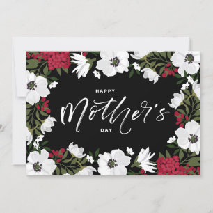 White Anemones Blommigt Lycklig Mors dag Card Inbjudningar