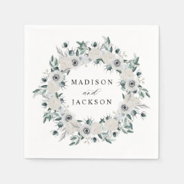 White Anemones och Ro Bröllop Pappersservett