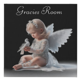 White Angel Child Holding Dove Art