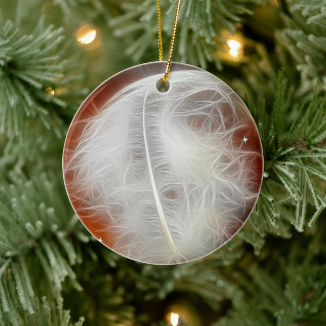 White Angel Feather Julgransprydnad Keramik (Skapare uppladdad)