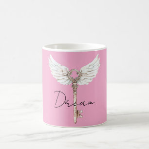 White Angel Feathers Nyckel Kaffemugg