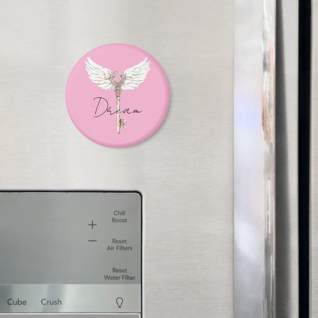 White Angel Feathers Nyckel Magnet (In Situ (Fridge))