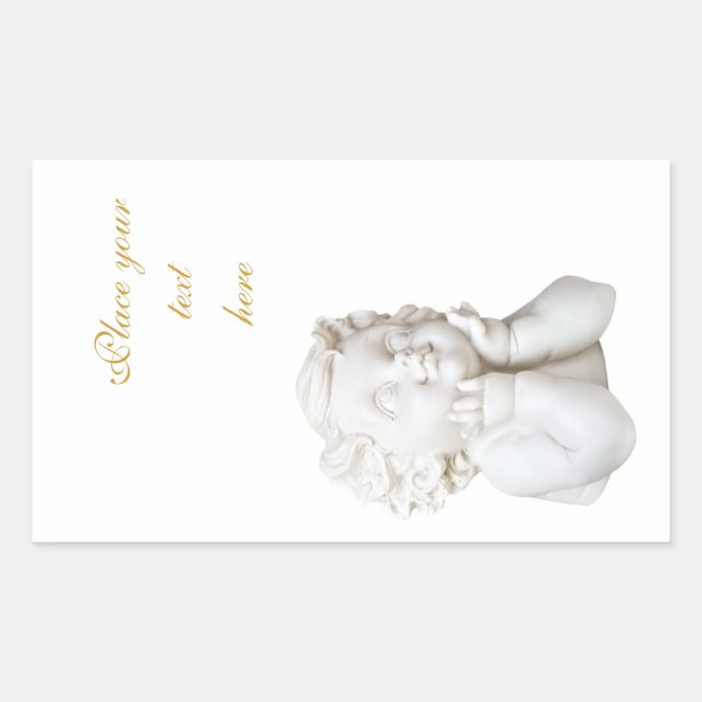 White Angel Rektangulärt Klistermärke (Framsida)