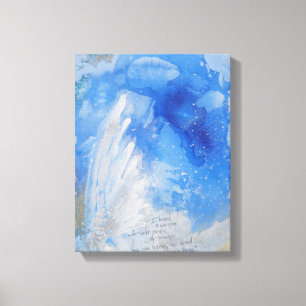 White Angel Vinge i Blue Night Himmel Canvastryck