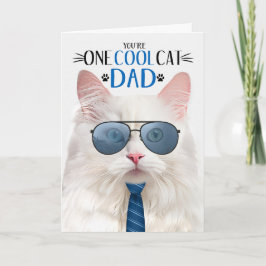 White Angora Cat Fars dag 1 Coola Katt Helgkort