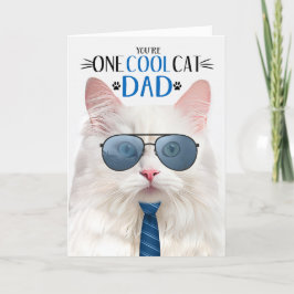 White Angora Cat Fars dag 1 Coola Katt Helgkort