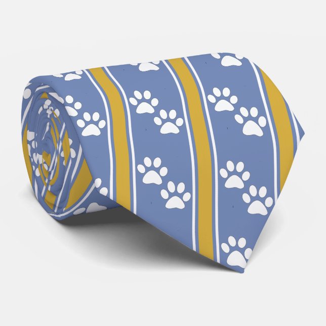White Animal Tass avtryck Team Sports Necktie Slips (Rullad)