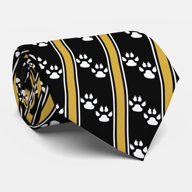 White Animal Tass Klo Printing Team Sports Necktie Slips (Rullad)